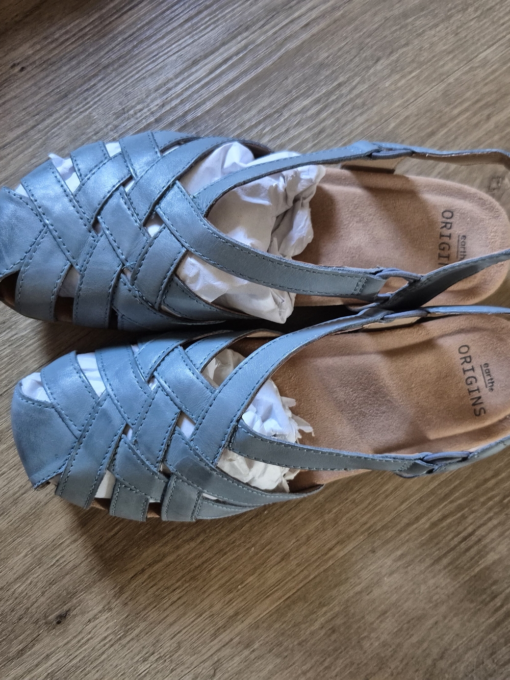 Earth Origins Berri Woven Slip-On Sandals in Light Blue - Picture 3 of 4